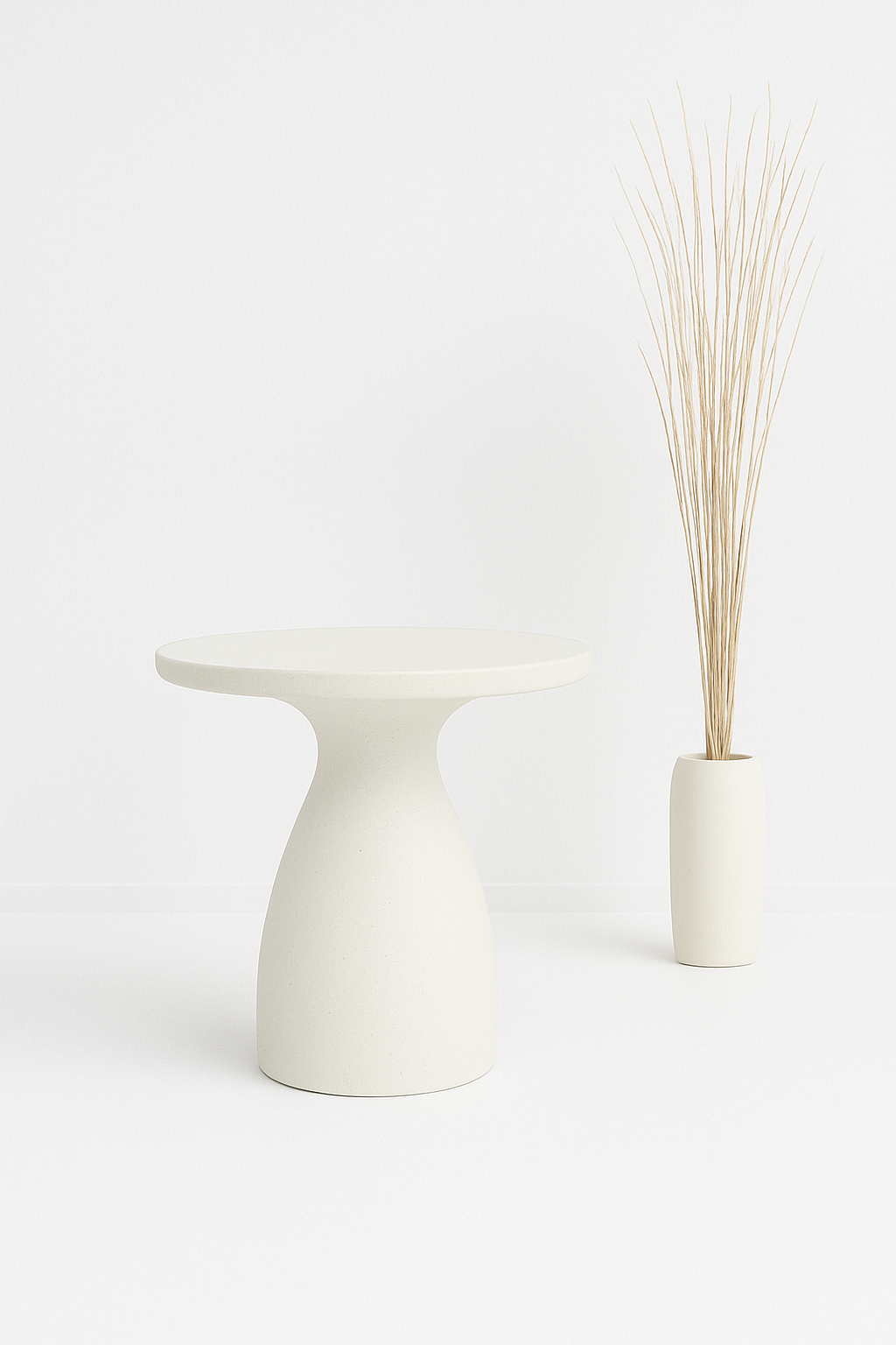 Brio White Concrete Side Table