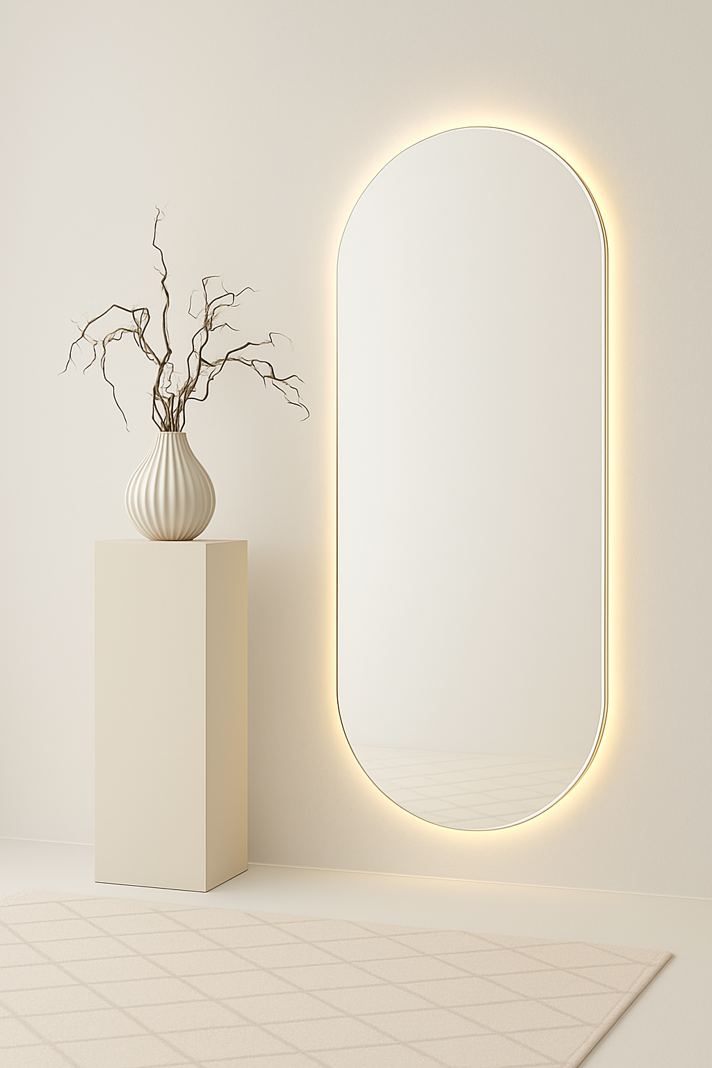 Maelis Backlit Frameless Oval Backlit Mirror